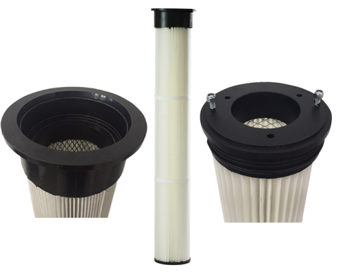 Tecnocomp produzione filtri aria per depolverazione filtro-cilindrico-con-flangia-in-pu-compatto-1034-6862-6863